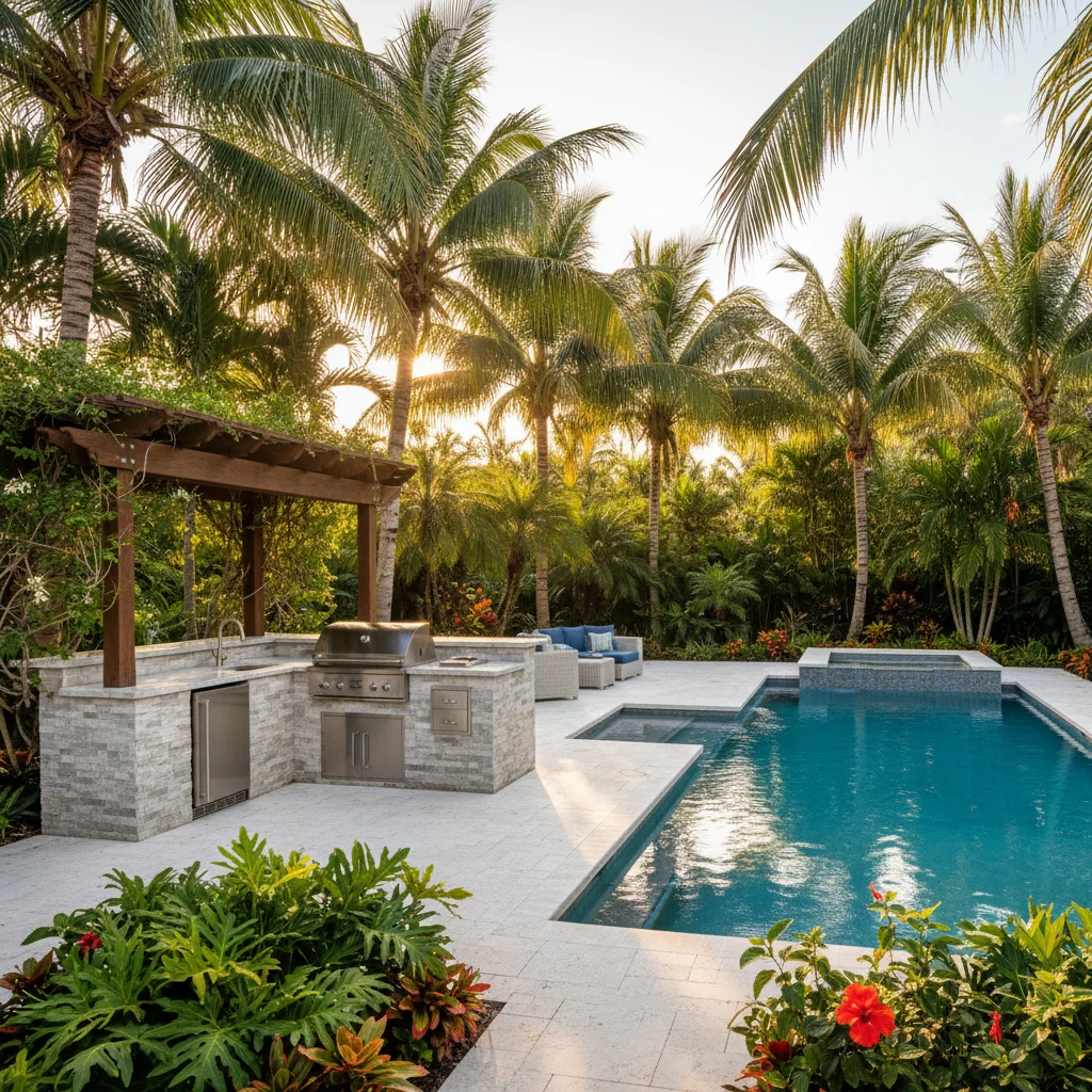 Best outdoor kitchen materials for Florida weather | Aqua Custom Pools