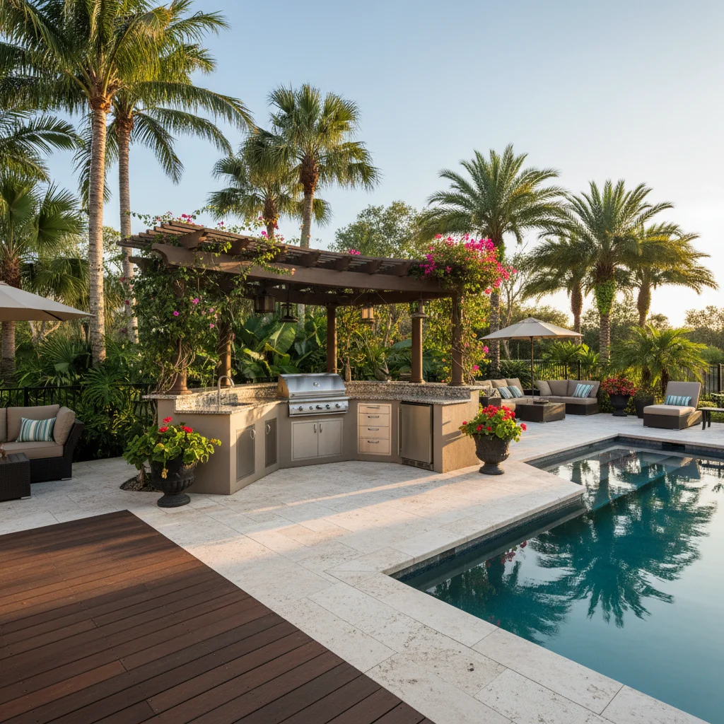 Built-in Grill Island vs Full Outdoor Kitchen | Aqua Custom Pools