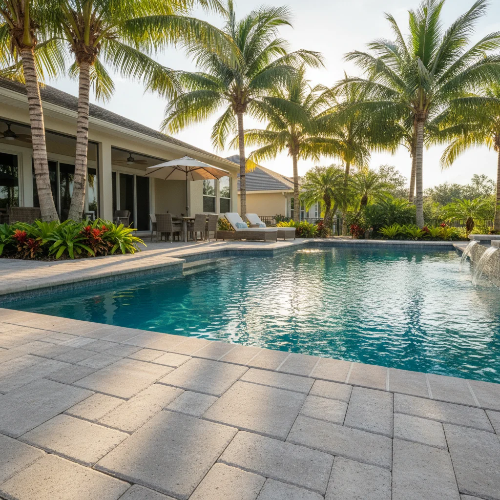 Can you install pavers over existing concrete pool deck | Aqua Custom Pools