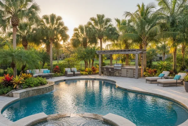 Custom swimming pool and outdoor living area in Port Orange FL