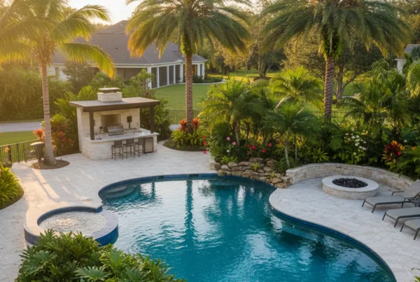 Custom pool and outdoor living area in Seminole County Florida