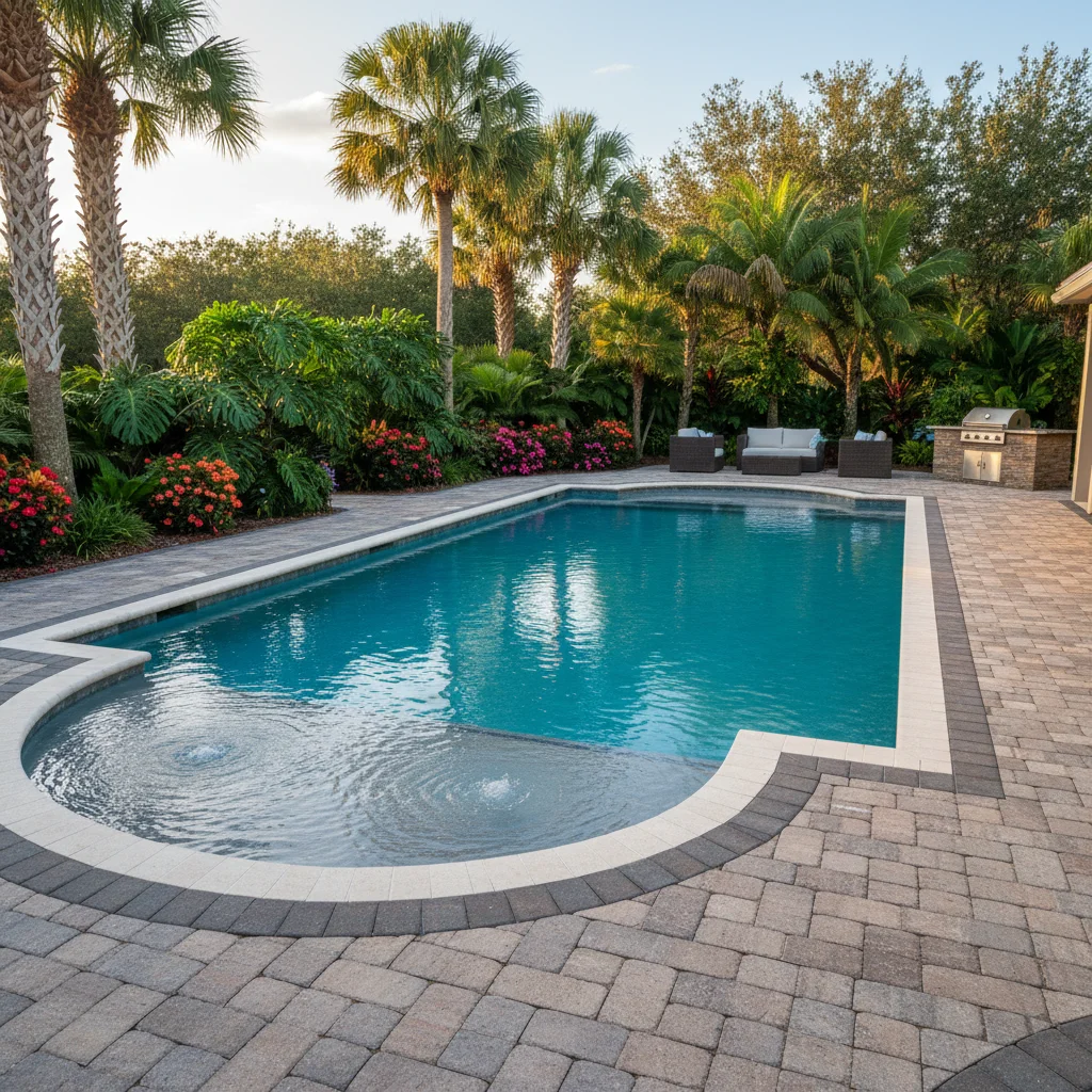 How much does a paver pool deck cost per square foot | Aqua Custom Pools