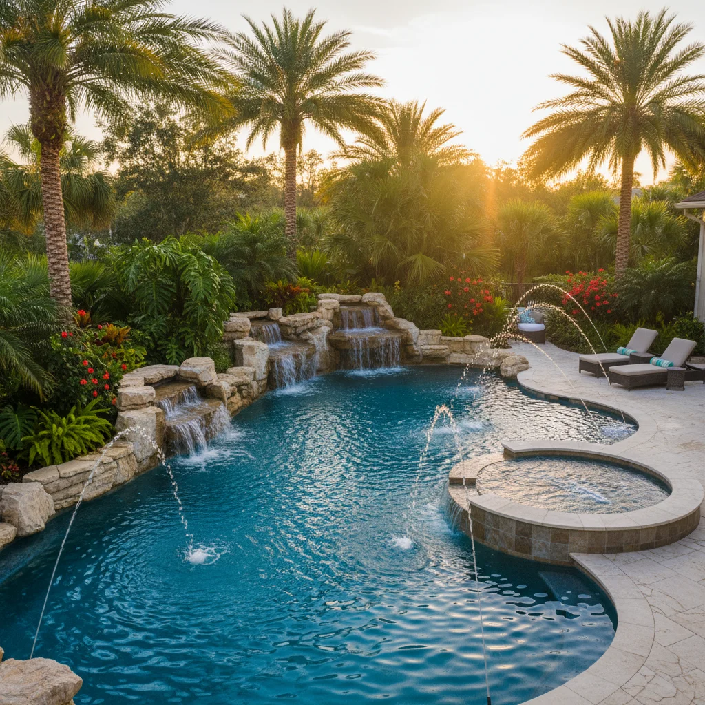 How to Add Water Features to an Existing Pool | Aqua Custom Pools