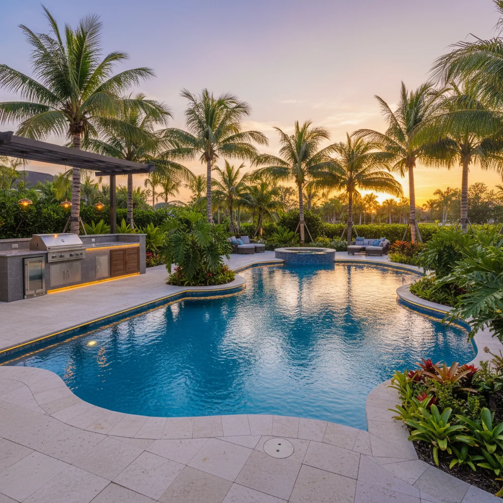 Modern Design project in Mount Dora, FL by Aqua Custom Pools