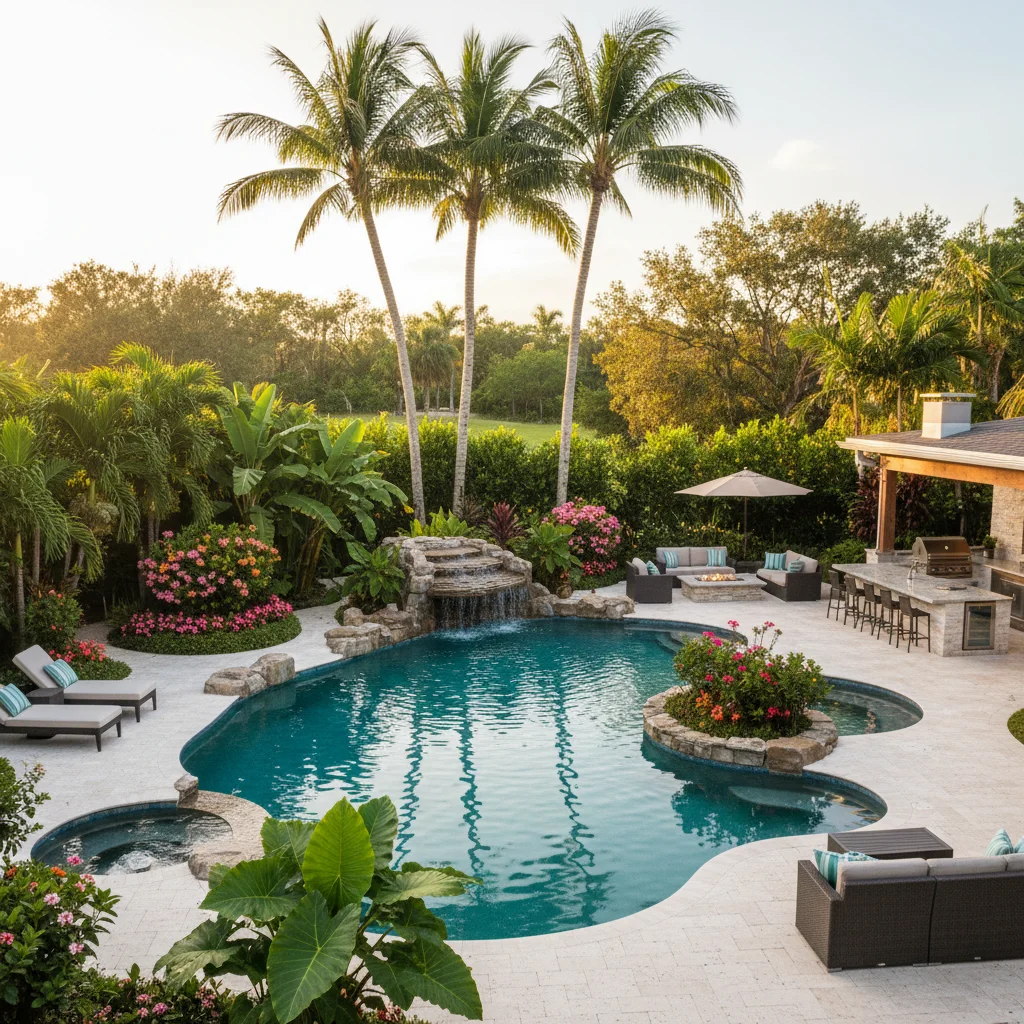Modern Design project in Titusville, FL by Aqua Custom Pools