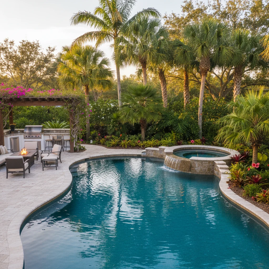 Inground spa vs above ground hot tub Florida | Aqua Custom Pools