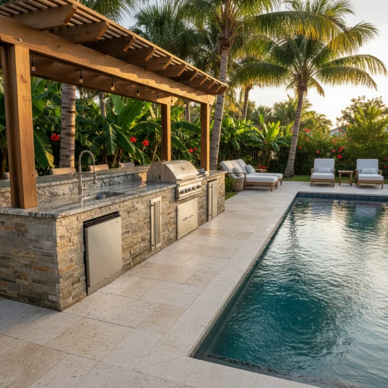 Outdoor kitchen countertop options for Florida climate