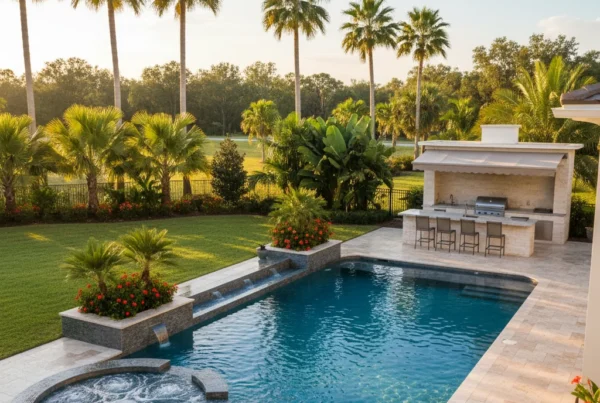 Custom pool and outdoor living area in Horizon West Florida