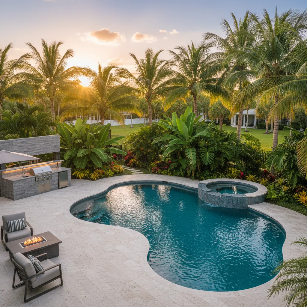 Premium Pool Design project in Harmony, FL by Aqua Custom Pools