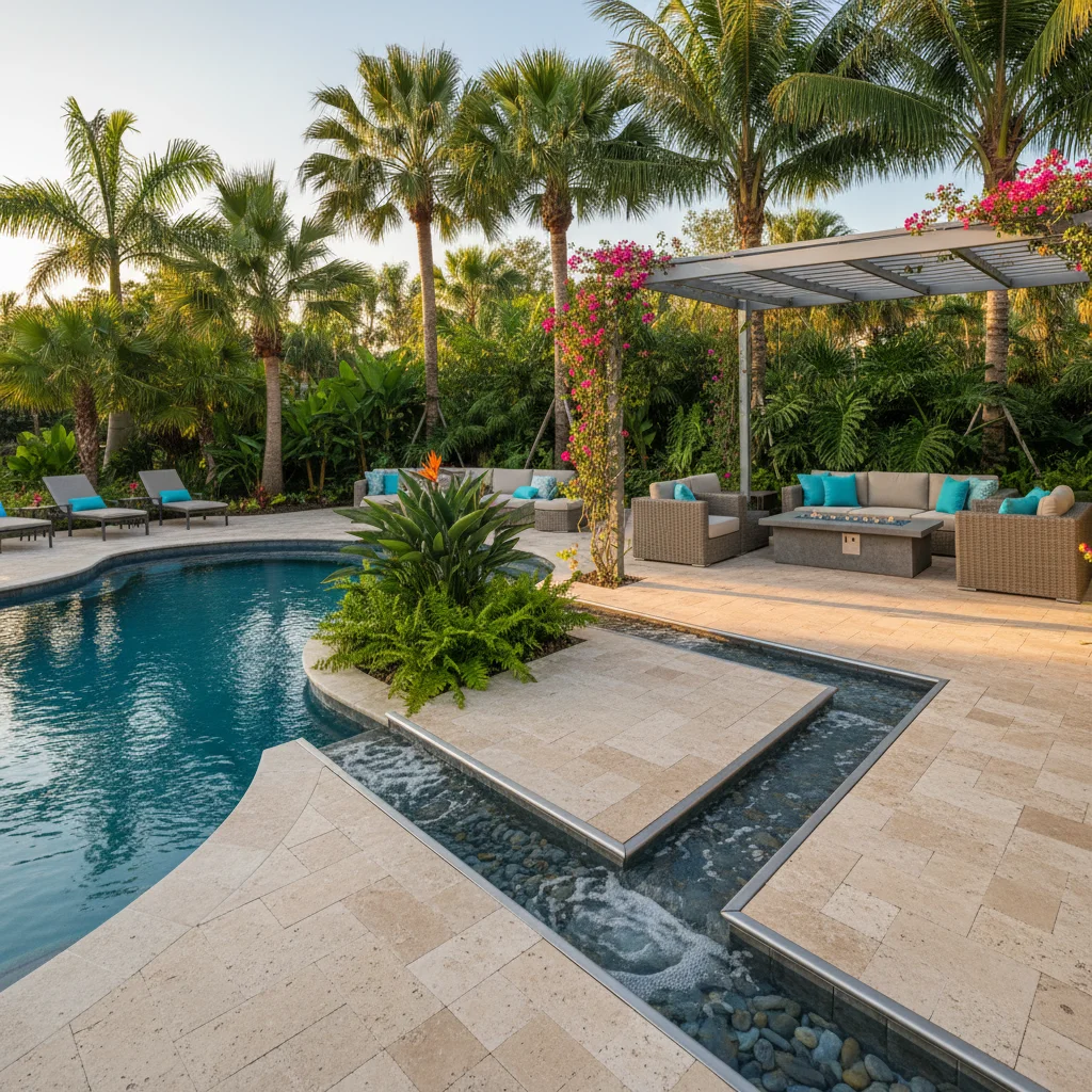 Pool deck drainage solutions for Florida rain | Aqua Custom Pools