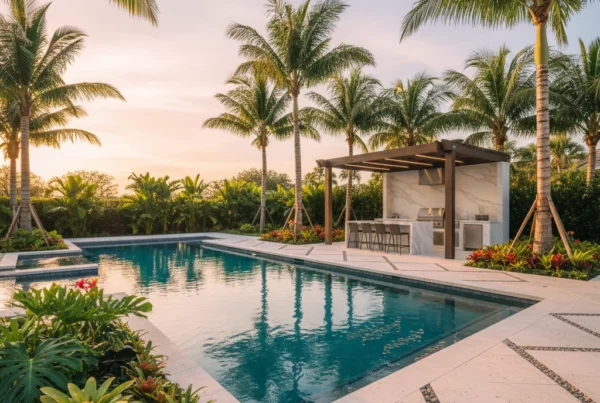 Custom pool renovation with tropical landscaping in Central Florida