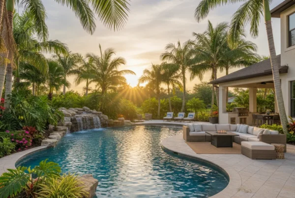 custom family pool with tropical landscaping in Central Florida