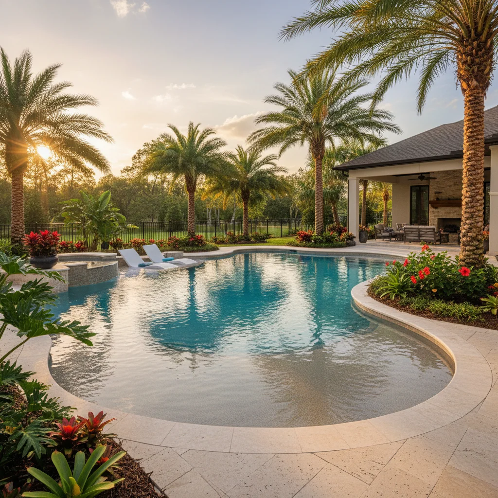 Best beach entry pool designs for Florida homes | Aqua Custom Pools