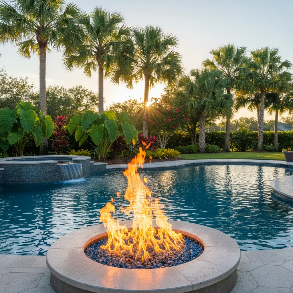 Fire Bowls Cost for Pools in Central Florida | Pool Features Guide