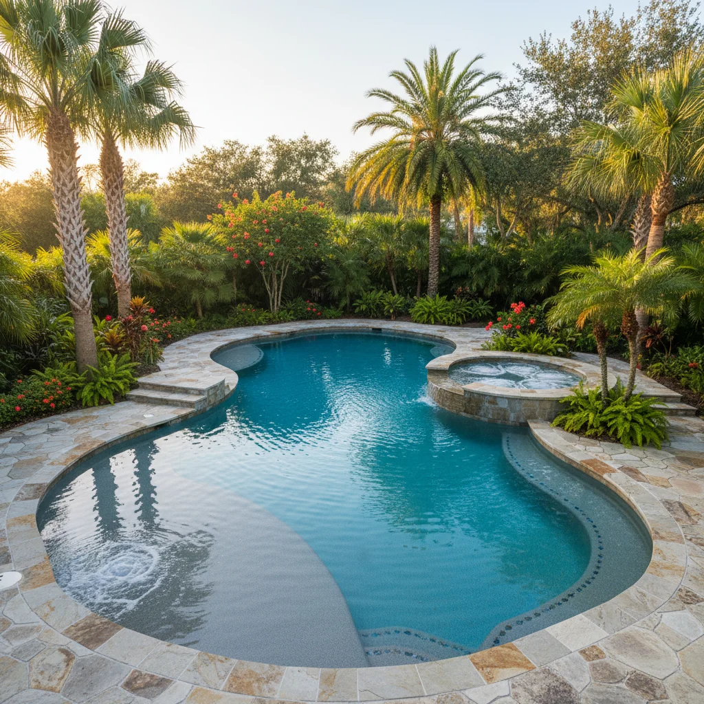Modern freeform pool designs for Central Florida backyards | Aqua Custom Pools