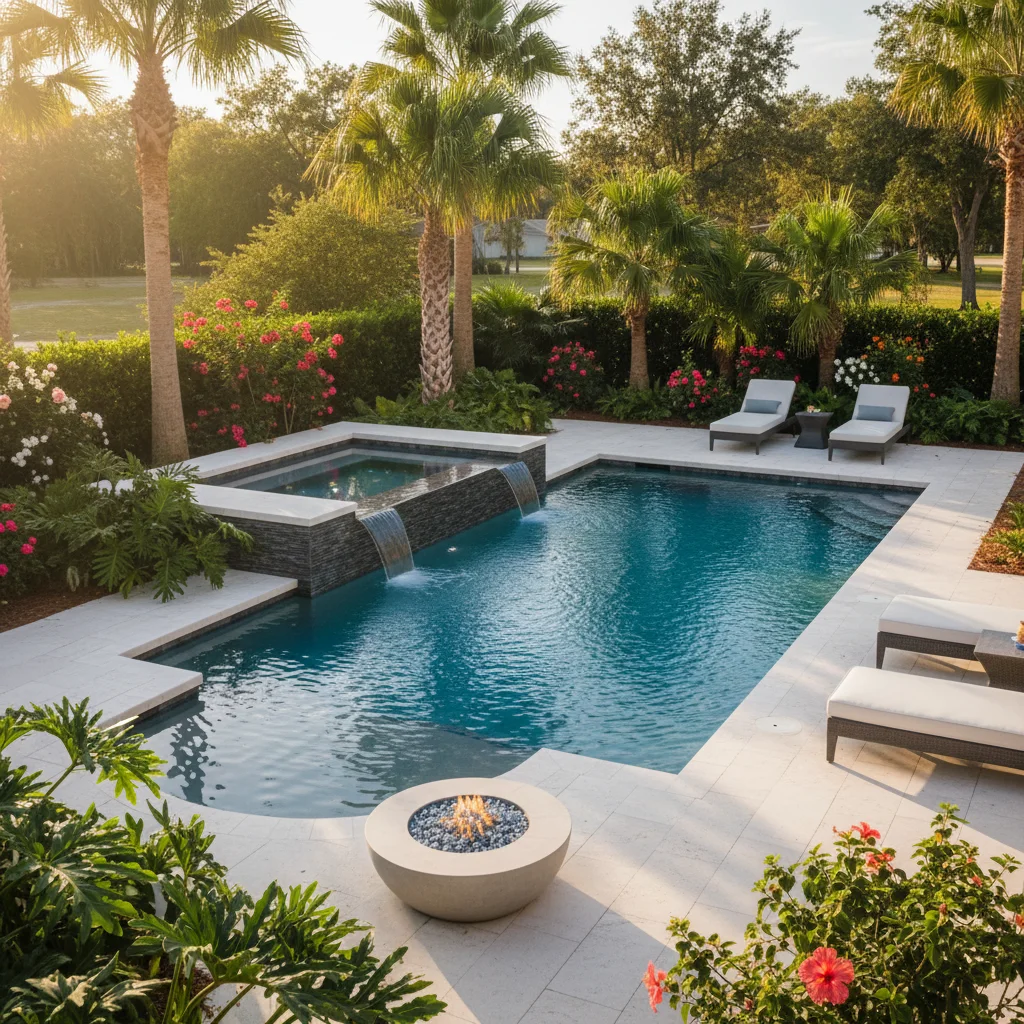 Slim Spillover Spa Designs Leesburg FL | Small Yard Solutions